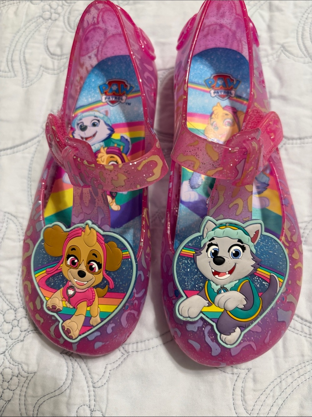 Paw Patrol Girls Pink Glitter Jelly Mary Jane Sandals